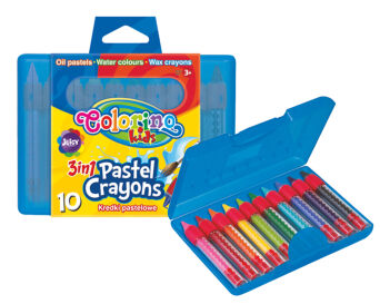 KREDKI PASTELOWE 10 KOLORÓW 3W1 COLORINO KIDS