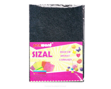 SIZAL W ARKUSZACH BROKAT CZARNY 20X30 A'5