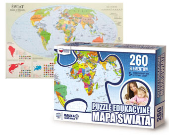 PUZZLE EDUKACYJNE MAPA ŚWIATA 7040