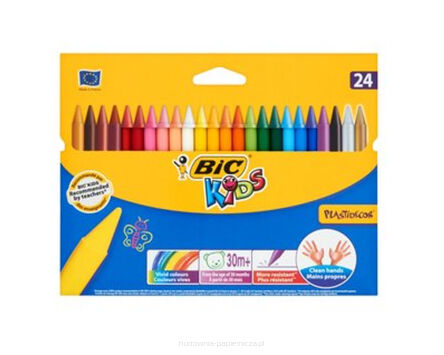 KREDKI ŚWIECOWE PLASTIDECOR 24 KOLORY BIC