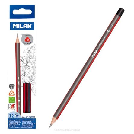 OŁÓWKI TRÓJKĄTNE HB 12 SZTUK MILAN