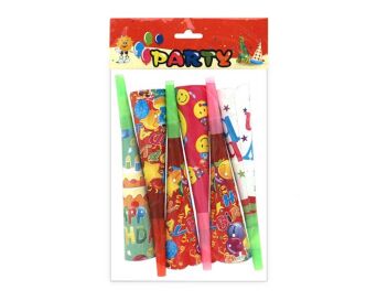 TRĄBKA PAPIEROWA 6 SZT 19CM  MIX 1041453