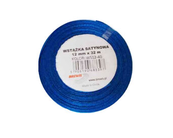 WSTĄŻKA SATYNOWA 12MM/32 KOLOR 40 C.NIEBIESKI