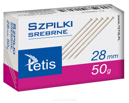SZPILKI 28MM 50G KRAWIECKIE BIUROWE TETIS GR009-B