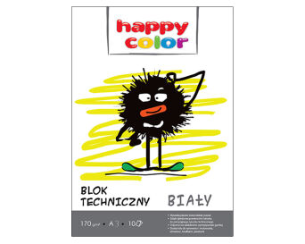 BLOK TECHNICZNY BIAŁY A3 170G 10 ARKUSZY HAPPY COL