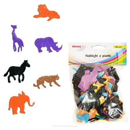 NAKLEJKI Z PIANKI PVC05 DZIKIE ZWIERZĘTA BREWIS