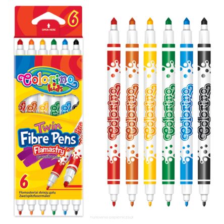 FLAMASTRY DWUSTRONNE COLORINO 6 KOLORÓW