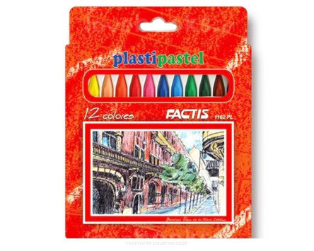 KREDKI FACTIS PLASTIPASTEL 12 KOLORÓW ŚWIECOWE