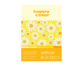 BLOK DECO YELLOW 170G/M2 A5 20 ARK 5 KOL HAPPY COL