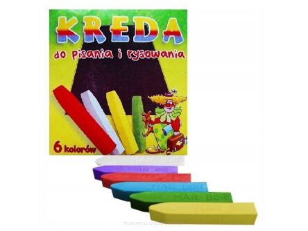 KREDA SZKOLNA KOLOROWA MAR-BOR 6 SZTUK