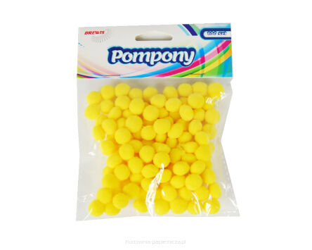 POMPONY ŻÓŁTE 1CM 100 SZTUK POM19