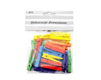 KLAMERKI DREWNIANE D5 3,5CM MIX KOLORÓW A'24 PSH