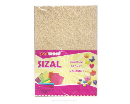 SIZAL W ARKUSZACH BROKAT BIAŁY 20X30 A'5
