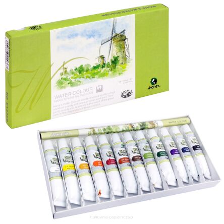 FARBY AKWARELOWE E1336B 12 KOLORÓW MARIES 12 ML