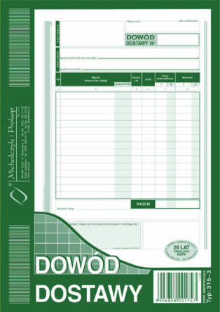 DOWÓD DOSTAWY A5 315-3