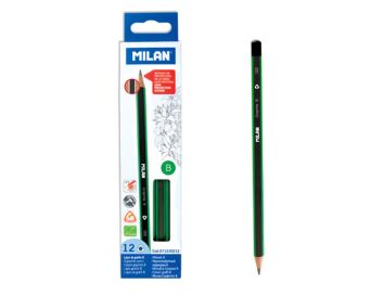OŁÓWKI TRÓJKĄTNE B 12 SZTUK MILAN