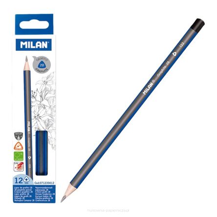 OŁÓWKI TRÓJKĄTNE 2B 12 SZTUK MILAN