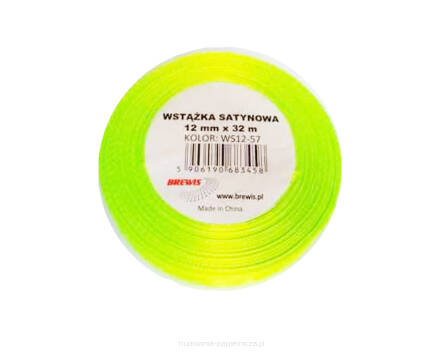 WSTĄŻKA SATYNOWA 12MM/32 KOLOR 57 LIMONKOWY BREWIS