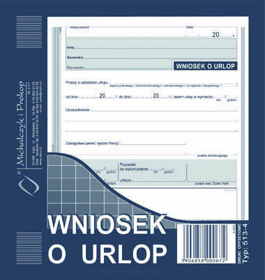 WNIOSEK O UDZIELENIE URLOPU 513-4