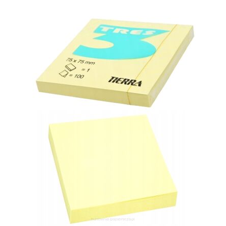  NOTES SAMOPRZYLEPNY 75X75 100K ŻÓŁTY TRES