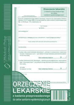 ORZECZENIE LEKARSKIE A5 855-3