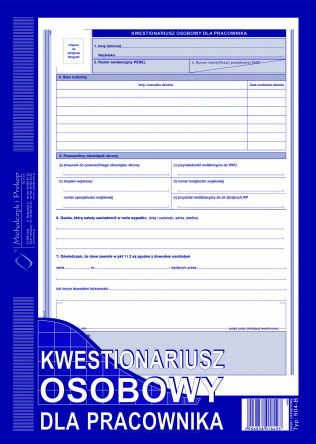 KWESTONARIUSZ OSOB. DLA PRACOWNIKA 504-B