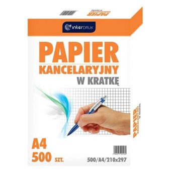 PAPIER KANCELARYJNY A4 500 ARKUSZY KRATKA INTERDRU