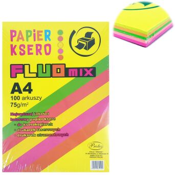 PAPIER KSERO KOLOR 75G/M A-4/100 MIX  FLUOR PROT