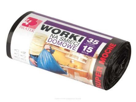WORKI NA ŚMIECI DOMOWE 35 LITRÓW 15 SZTUK LDPE