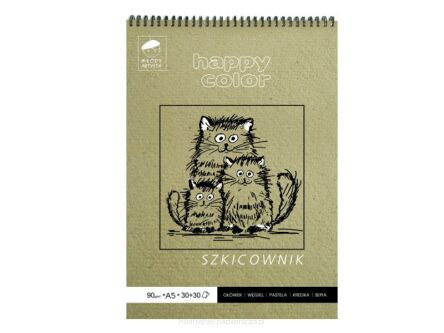 SZKICOWNIK NA SPIRALI MŁODY ART. A5 A'60 80/90G HC