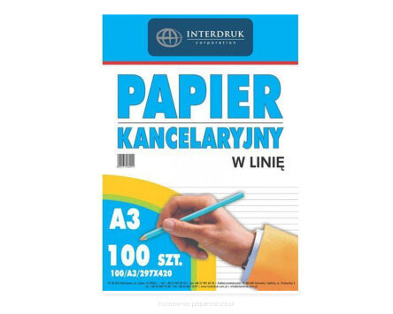 PAPIER KANCELARYJNY A-3=(100 ARK.) LINIE INTERDRUK