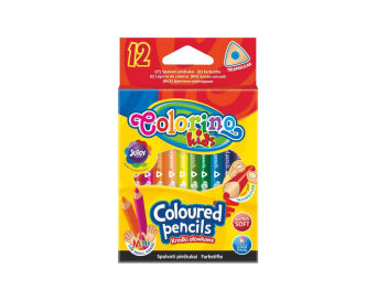 KREDKI TRÓJKĄTNE 6,5 CM MINI 12 KOLORÓW COLORINO