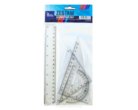 ZESTAW GEOMETRYCZNY SZKOLNY LINIJKA  20CM BL001-BK