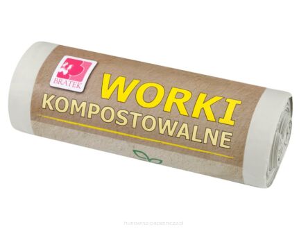 WORKI KOMPOSTOWALNE BIO ZE SKROBI 60L 10 SZTUK