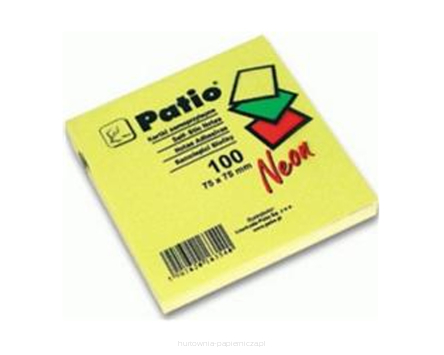 NOTES NEON SAMOPRZYLEPNY 75X75 MM ŻÓŁTY 