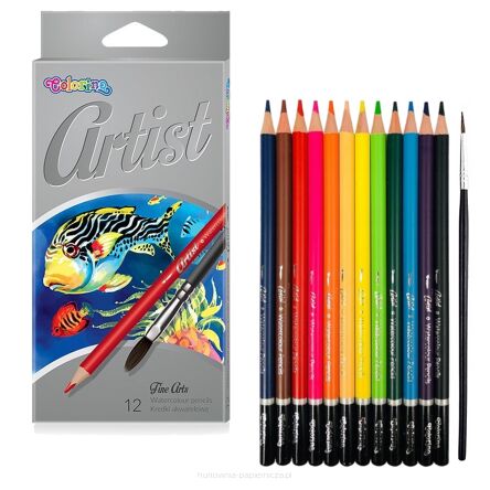 KREDKI AKWARELOWE OKRĄGŁE COLORINO ARTIST 12 KOLOR