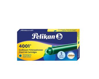 NABOJE PELIKAN GTP/5 CIEMNO ZIELONE  WKŁADY DO PIÓ