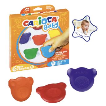 MIĘKKIE KREDKI BABY MISIAKI OD 1 ROKU ŻYCIA 6 KOL.