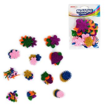 NAKLEJKI Z PIANKI PVC31 KWIATY BROKATOWE