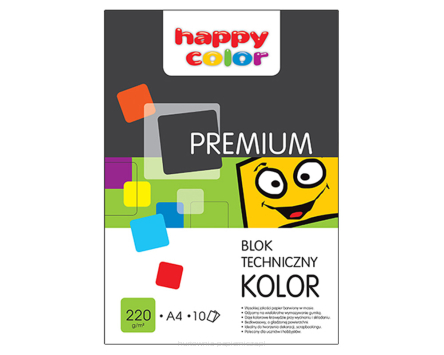 BLOK TECHNICZNY KOLOR A4 220G 10 ARKUSZY HAPPY COL