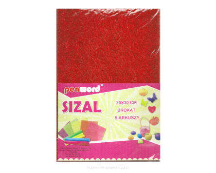 SIZAL W ARKUSZACH BROKAT CZERWONY 20X30 A'5