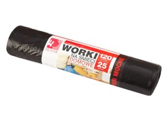 WORKI NA ŚMIECI DOMOWE 120 LITRÓW 25 SZTUK LDPE