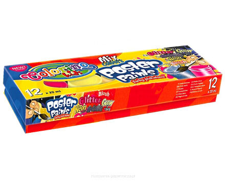 FARBY PLAKATOWE MIX 12 KOLORÓW 20ML COLORINO