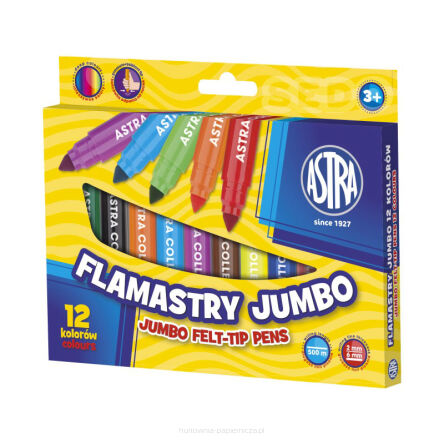 FLAMASTRY 12 KOLORÓW JUMBO ASTRA