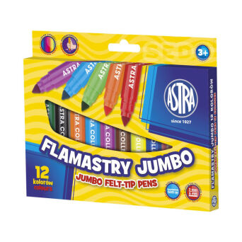 FLAMASTRY 12 KOLORÓW JUMBO ASTRA