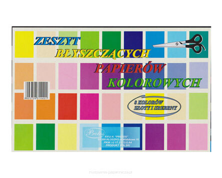 ZESZYT BŁYSZCZĄCYCH PAPIERÓW KOLOROWYCH A-4